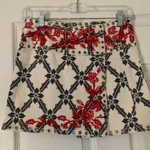 Isabel Marant embellished white denim mini Gelicia skirt